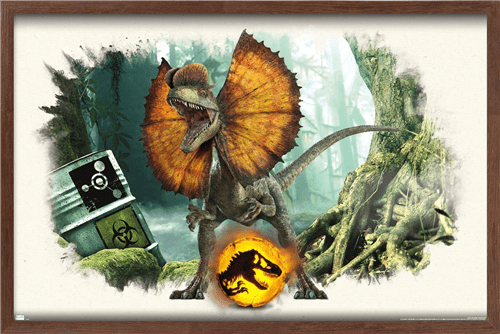 Jurassic World: Dominion - Dilophosaurus Focal Wall Poster, 14.725" x 22.375" Framed