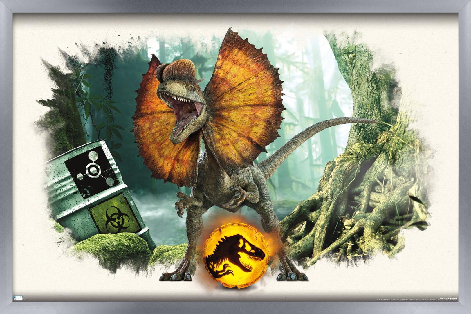 Jurassic World: Dominion - Dilophosaurus Focal Wall Poster, 22.375" x 34" Framed