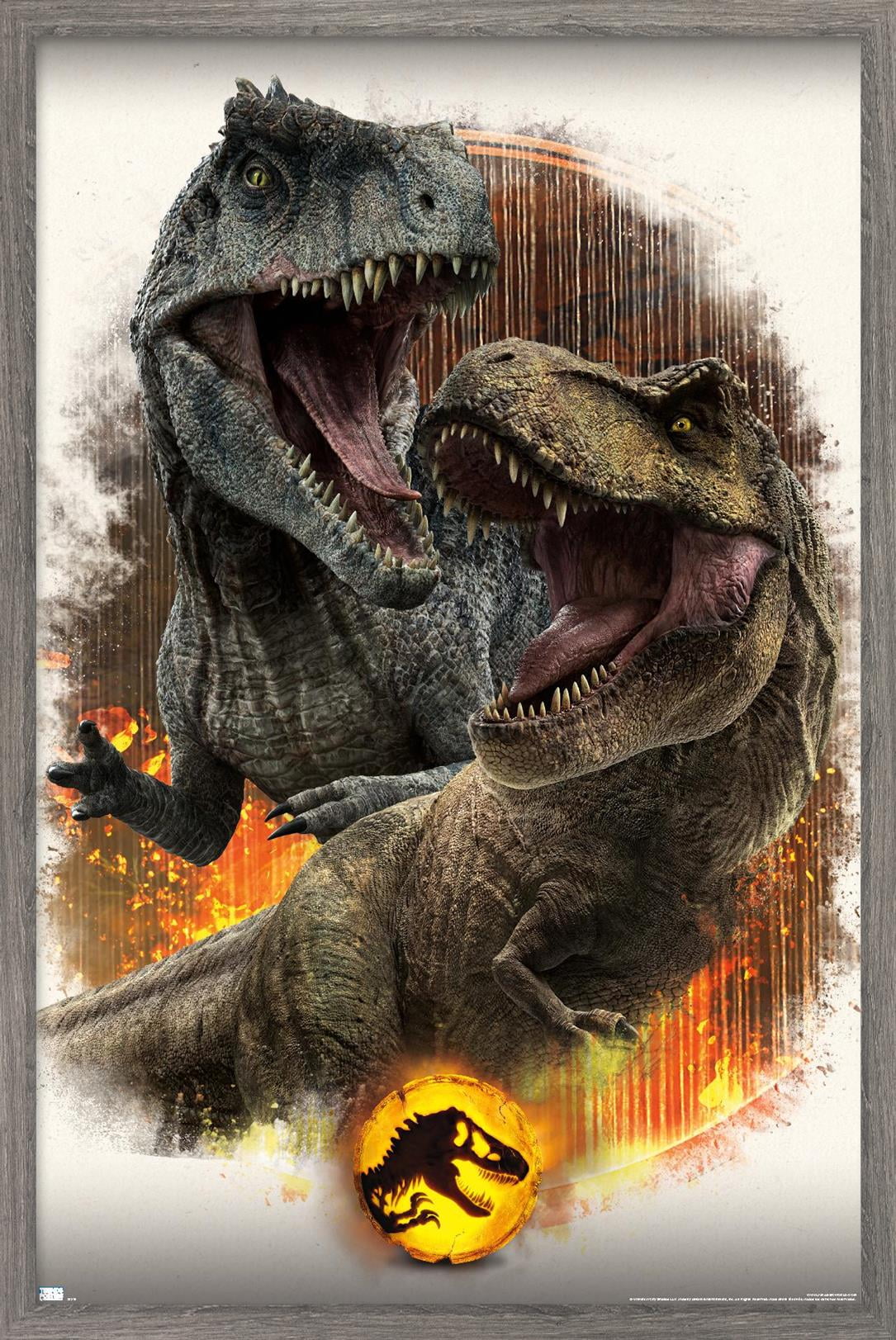 Jurassic World: Dominion - Giga Vs T. Rex Wall Poster, 14.725" x 22.375" Framed