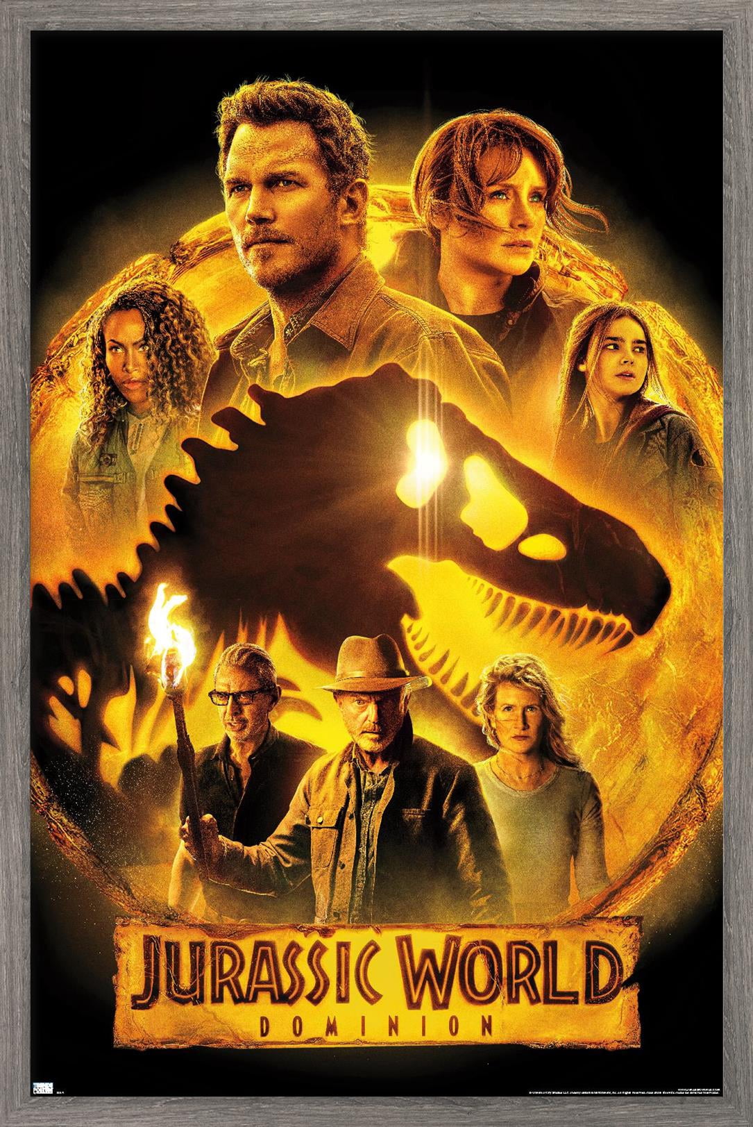 Jurassic World: Dominion - Group One Sheet Wall Poster, 14.725" x 22.375" Framed