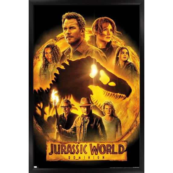 Jurassic World: Dominion - Group One Sheet Wall Poster, 22.375" x 34" Framed