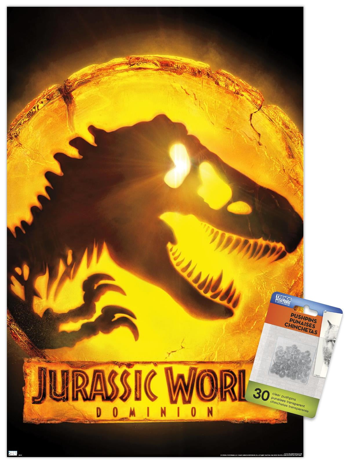Jurassic World: Dominion - Logo One Sheet Wall Poster with Push Pins, 14.725" x 22.375"