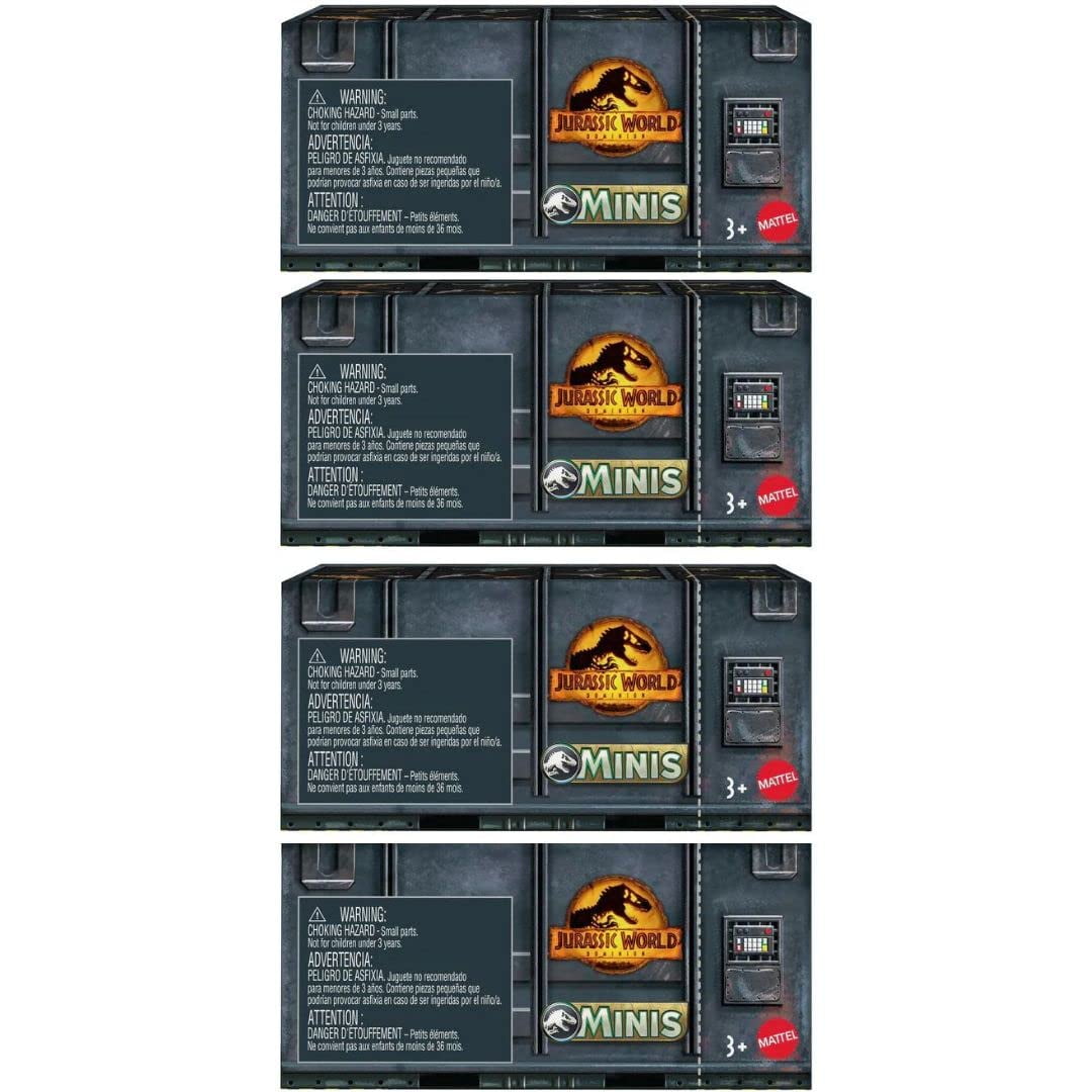 Jurassic World Dominion Minis Surprise Pack – Box of 4 Collectible Mini Dinosaurs | No Duplicates, 2″ Figures – Ages 3+