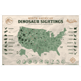 thumbnail image 1 of Jurassic World: Dominion - North American Dinosaur Map Wall Poster, 14.725" x 22.375" Framed, 1 of 5