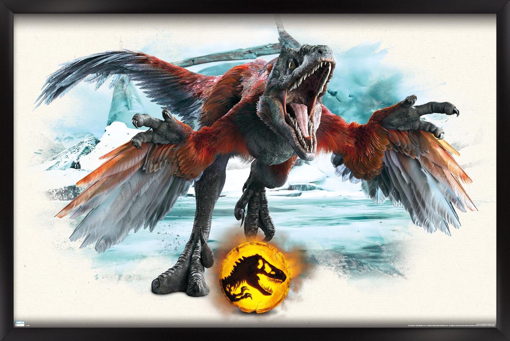Jurassic World: Dominion - Pyroraptor Focal Wall Poster, 14.725" x 22.375" Framed