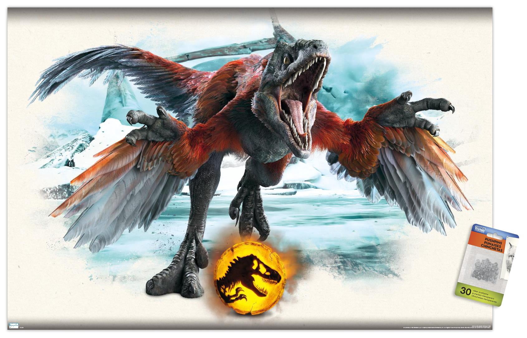 Jurassic World: Dominion - Pyroraptor Focal Wall Poster with Pushpins, 22.375" x 34"