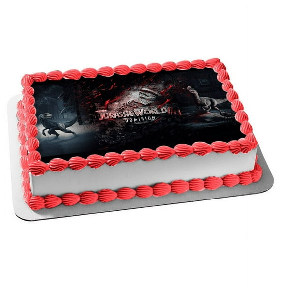 Jurassic World Dominion Raptor Blue Dilophosaurus Edible Cake Topper Image ABPID55532
