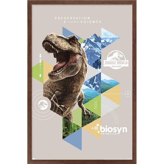 Jurassic World: Dominion - T-Rex Wall Poster, 14.725" x 22.375" Framed