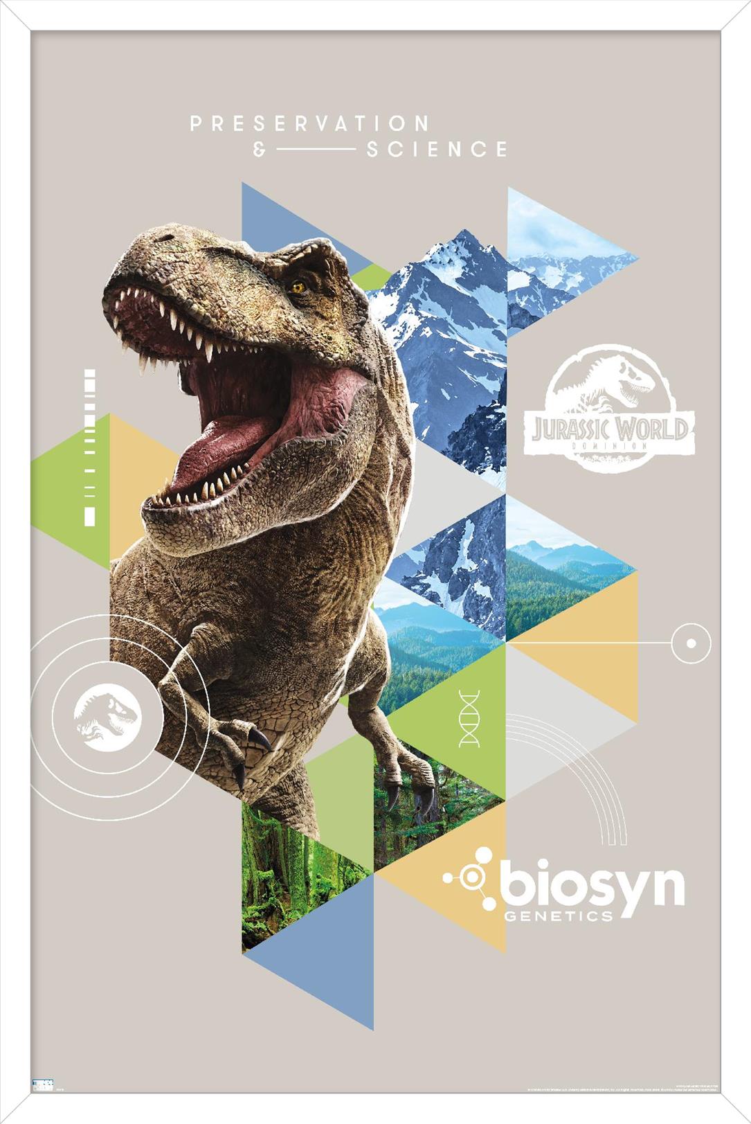 Jurassic World: Dominion - T-Rex Wall Poster, 22.375" x 34" Framed