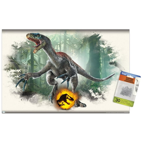 Jurassic World: Dominion - Therizinosaurus Focal Wall Poster with Push Pins, 14.725" x 22.375"