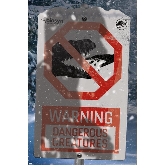 Jurassic World: Dominion - Warning Sign Logo Wall Poster, 14.725" x 22.375"