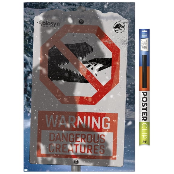 Jurassic World: Dominion - Warning Sign Logo Wall Poster, 22.375" x 34"