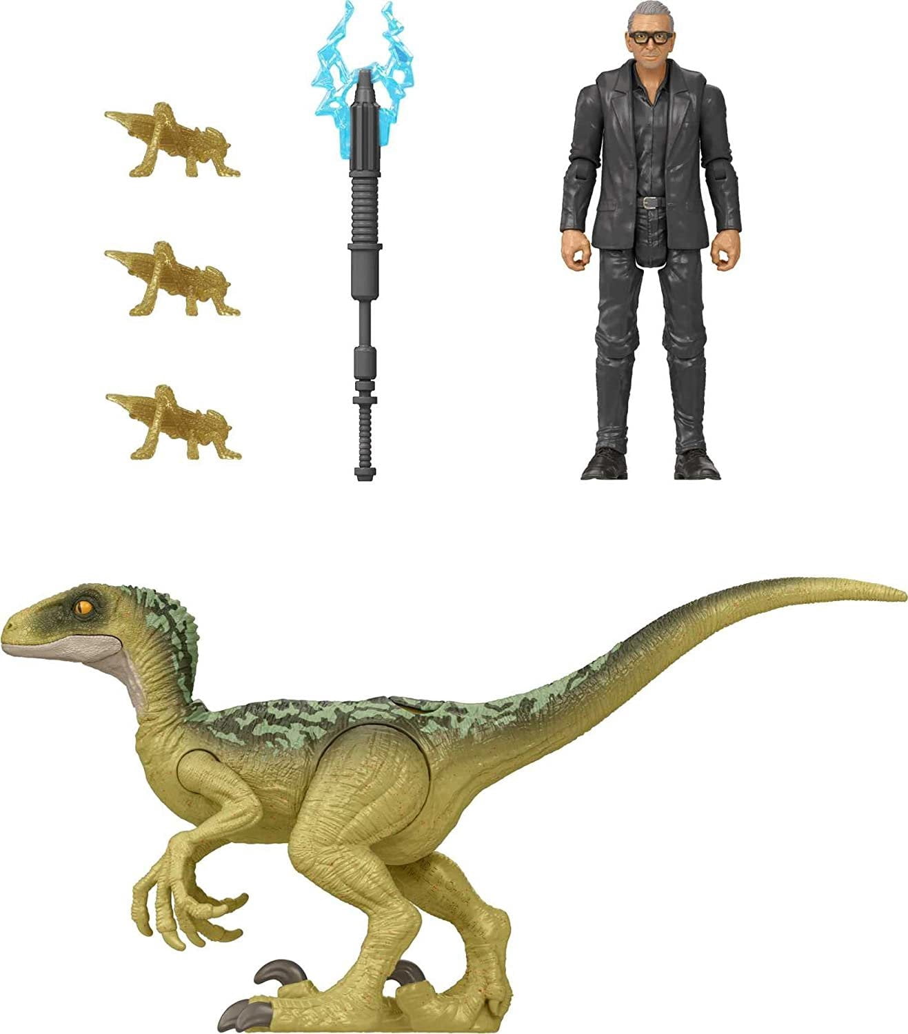 Jurassic World Dr. Ian Malcom & Velociraptor Characters Toys Action ...