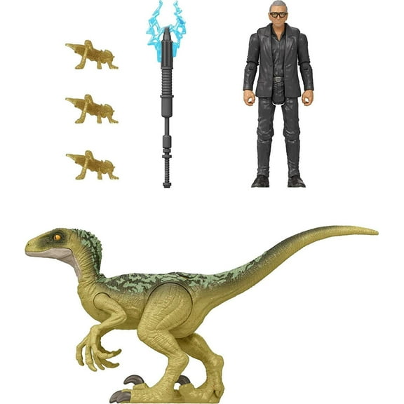 Jurassic World Dr. Ian Malcom  Velociraptor Action Figure Set
