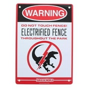 Jurassic World Electrified Raptor Fence 8x6 Tin Sign