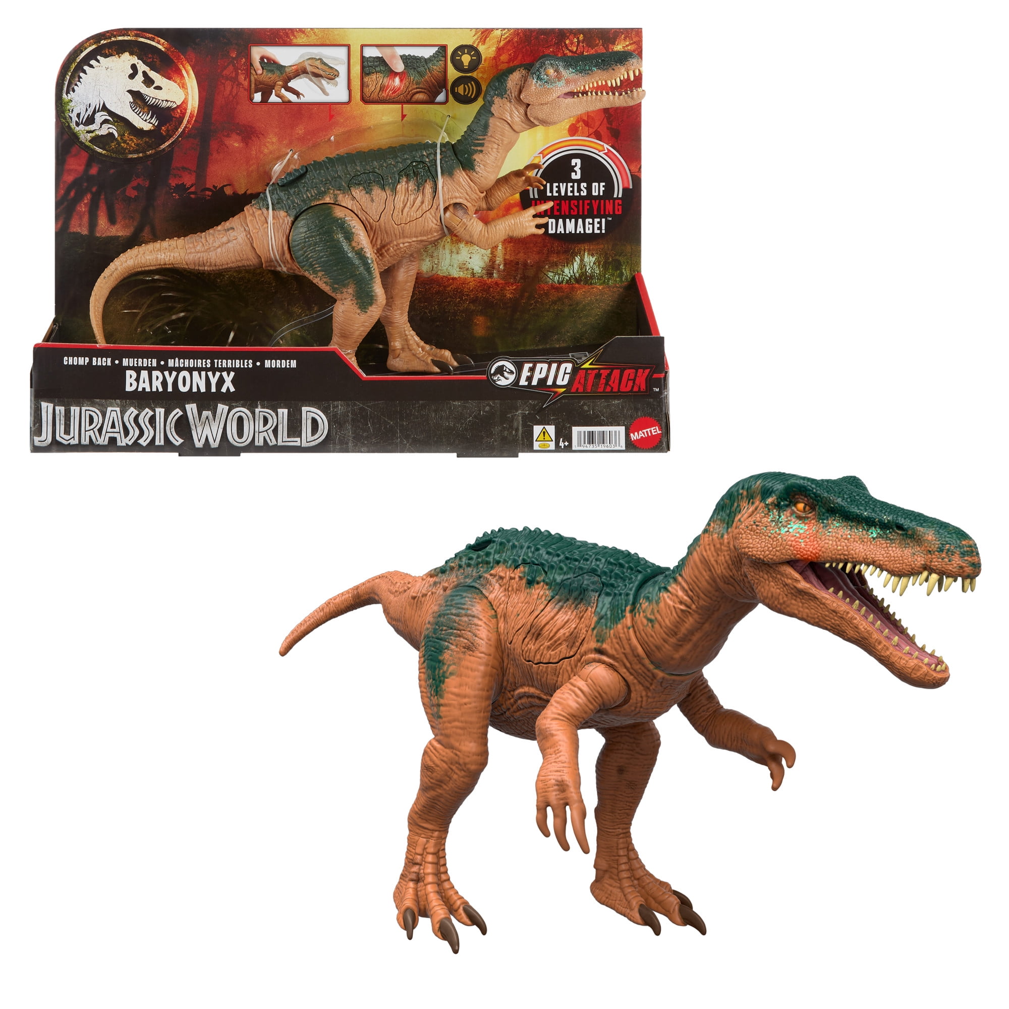 Jurassic World Epic Attack Baryonyx Dinosaur Toy Figure, Double Damage, Lights & Sounds Jurassic World Epic Attack Baryonyx Dinosaur Toy Figure, Double Damage, Lights & Sounds