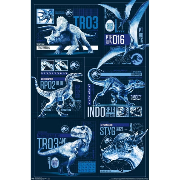 Jurassic World: Fallen Kingdom - Grid Wall Poster, 14.725" x 22.375"