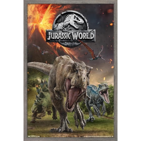Jurassic World: Fallen Kingdom - Group Wall Poster, 14.725" x 22.375" Framed