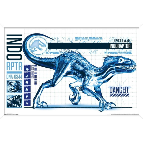 Jurassic World: Fallen Kingdom - Indo-Raptor Wall Poster, 14.725" x 22.375", Framed