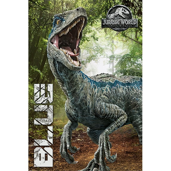 Jurassic World: Fallen Kingdom - Movie Poster / Print (Blue / Dinosaur)