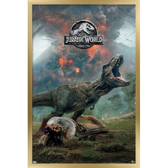 Jurassic World: Fallen Kingdom - Volcano Wall Poster, 22.375" x 34", Framed