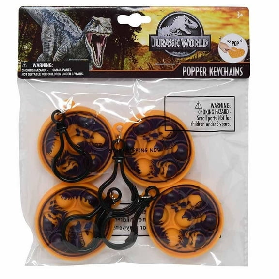 Jurassic World Fidget Pop Toy Keychain, 4-Pack