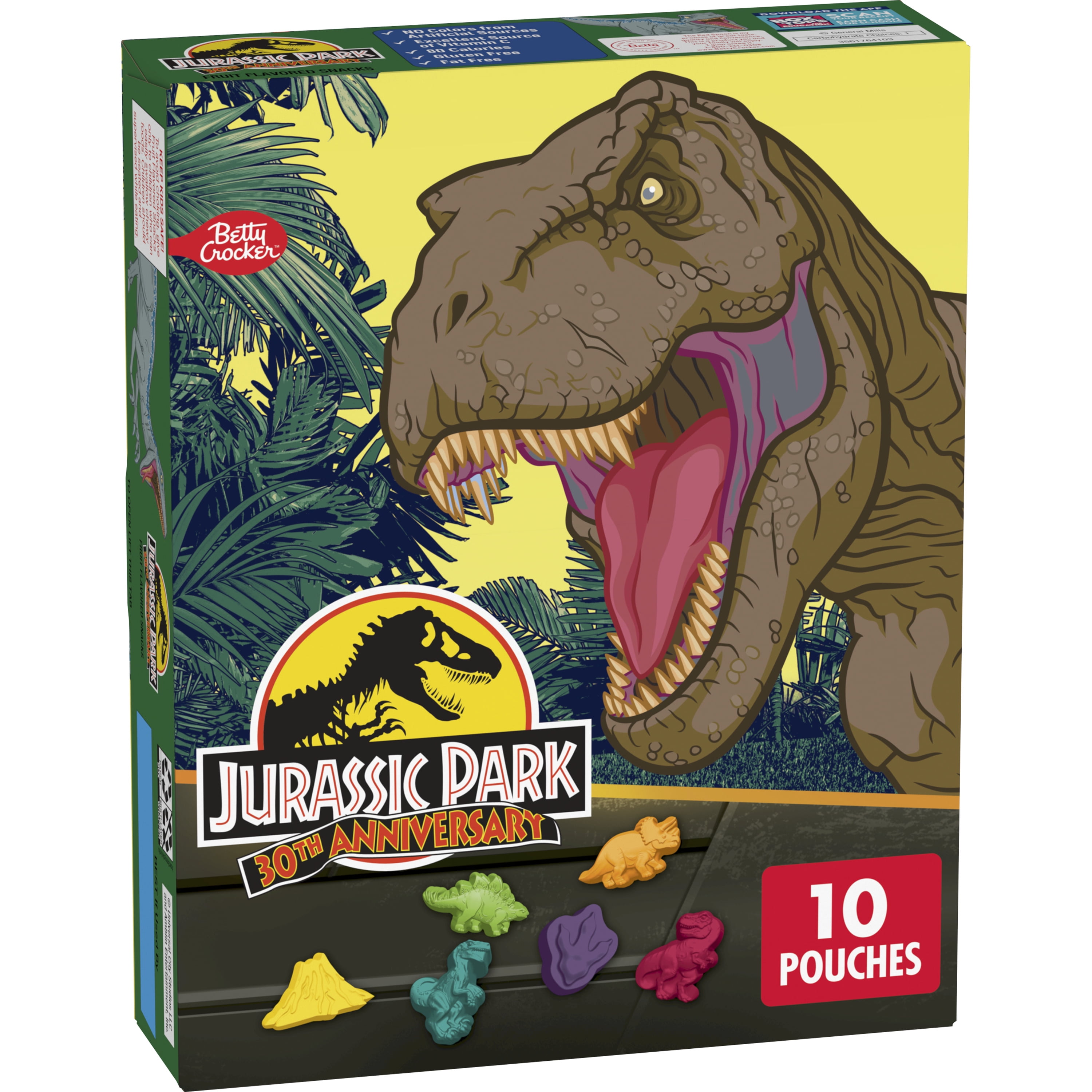 Jurassic World Fruit Flavored Snacks, Treat Pouches, 0.8 oz, 10 ct