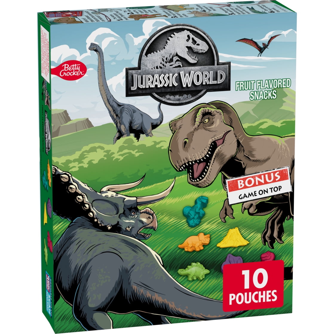 Jurassic World Fruit Flavored Snacks, Gluten Free, Kids Snacks, 10 Ct, 8 oz