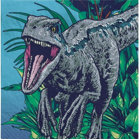 Jurassic World Into the Wild Dinosaur Kids Birthday Party Paper Beverage Napkins