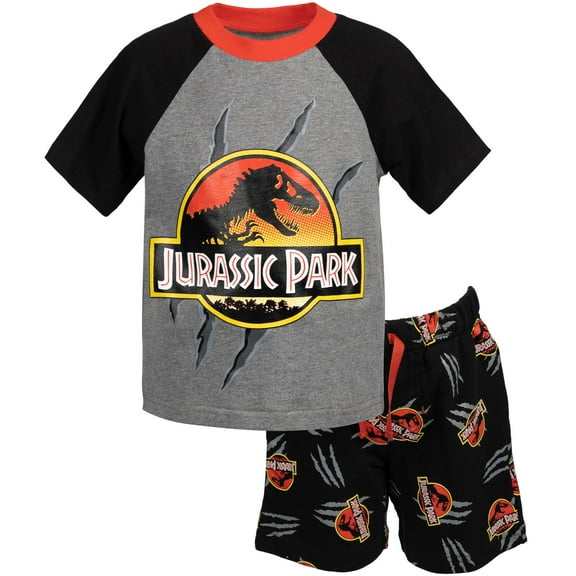 Jurassic World Jurassic Park Big Boys T-Shirt and French Terry Shorts Outfit Set Toddler to Big Kid