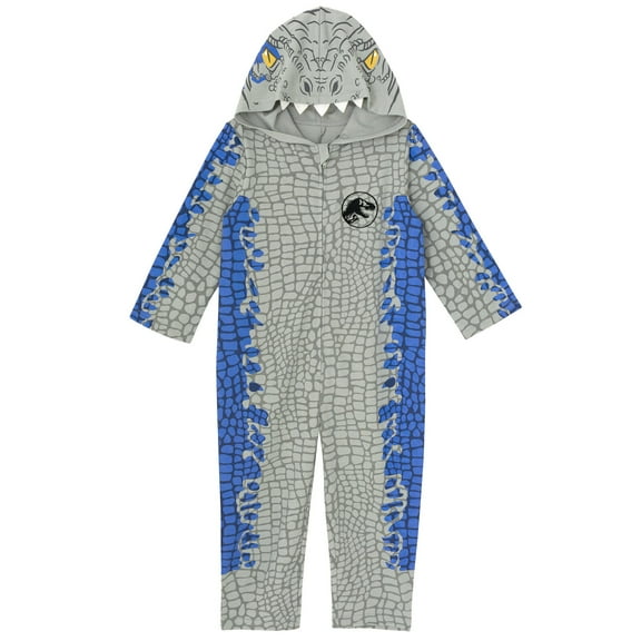 Jurassic World Jurassic Park Blue Toddler Boys Zip Up Cosplay Coverall Grey 4T