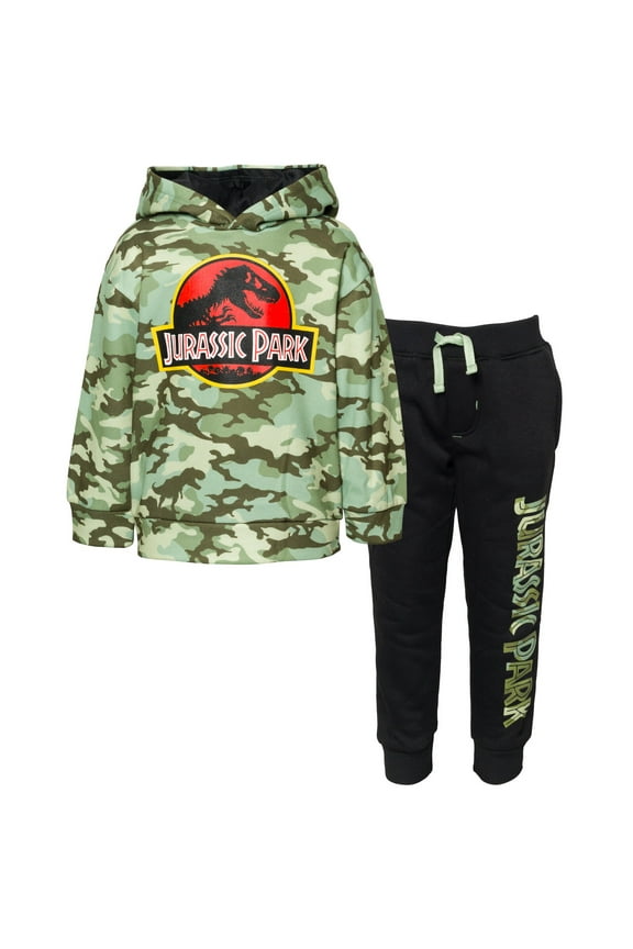 Jurassic Park Little Boys Fleece Pullover Hoodie and Pants Outfit Set Toddler to Big Kid
