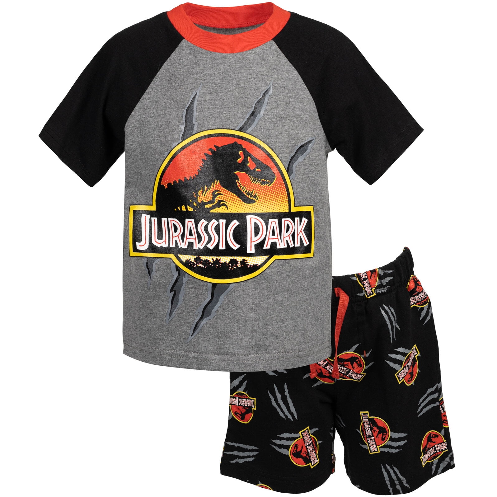 Ensemble Enfant Jurassic Park – Haut Imprimé Dinosaure + Pantalon – Fille – Noir – Taille Régulière