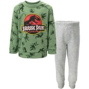Jurassic World Jurassic Park Blue French Terry Sweatshirt and Jogger Pants Set Little Kid to Big Kid