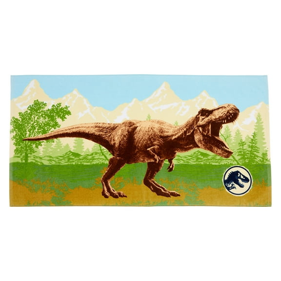 Jurassic World Kids Beach Towel, Cotton Blend, 27x54, Green, Universal