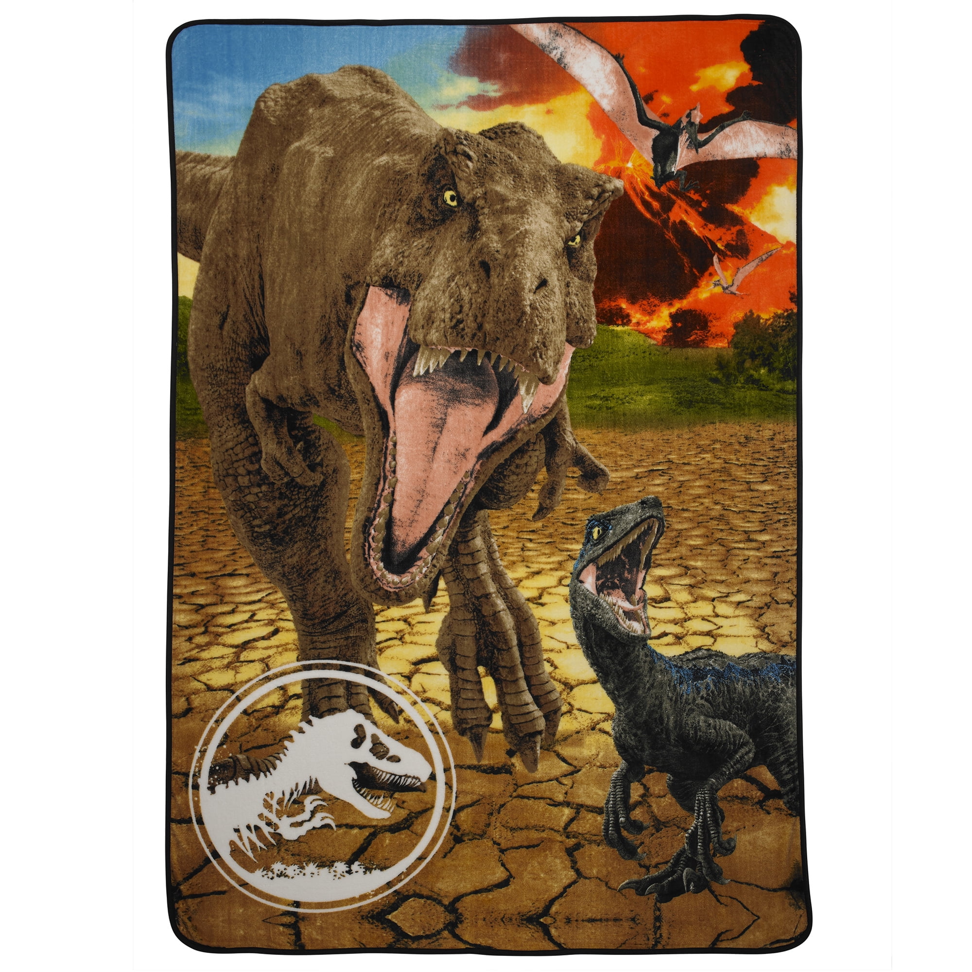 Jurassic World Brandclub Jurassic World Kids Fleece Twin Full Blanket 62 x 90 Brown