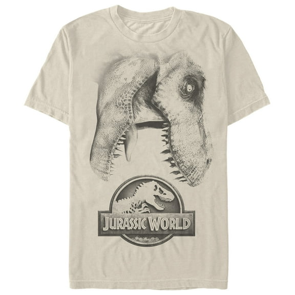 Jurassic World Large Rex Men's Cream Shirt, 3X-Large