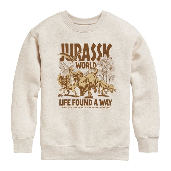 Jurassic World - Life Found a Way Graphic Long Sleeve Fleece Sweatshirt