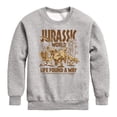 thumbnail image 1 of Jurassic World - Life Found a Way Graphic Long Sleeve Fleece Sweatshirt, 1 of 5