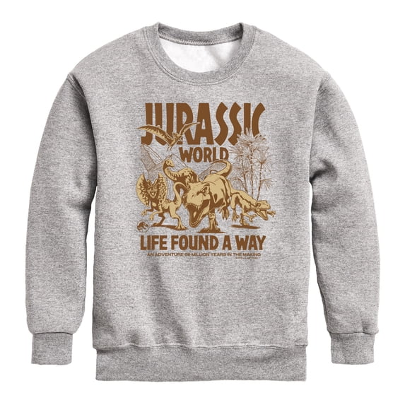 Jurassic World - Life Found a Way Graphic Long Sleeve Fleece Sweatshirt
