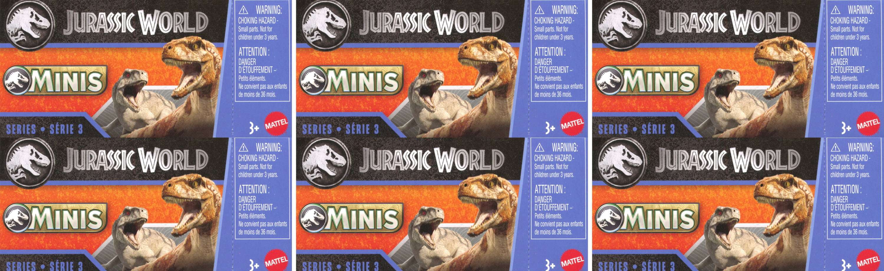 Jurassic World MINIS LOT of 6 Mystery Packs