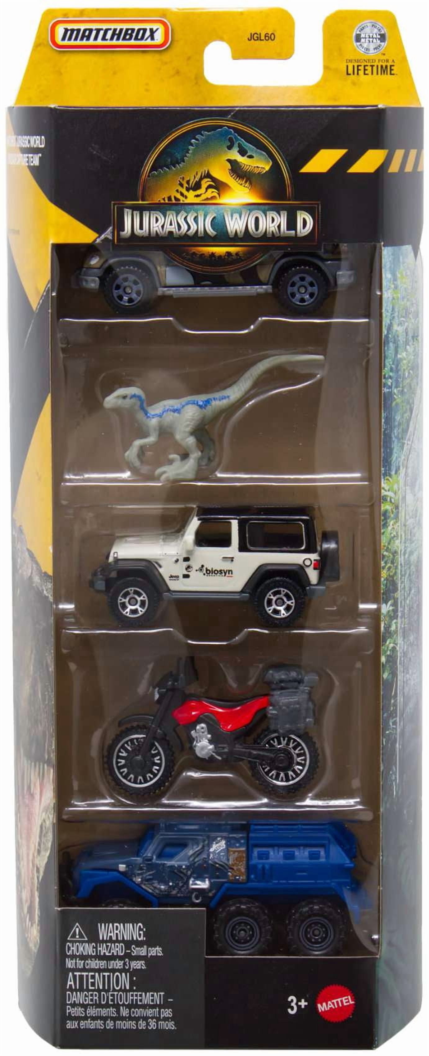 Jurassic World Matchbox Dinosaur Capture Team Die Cast Car 5-Pack [Version 2]