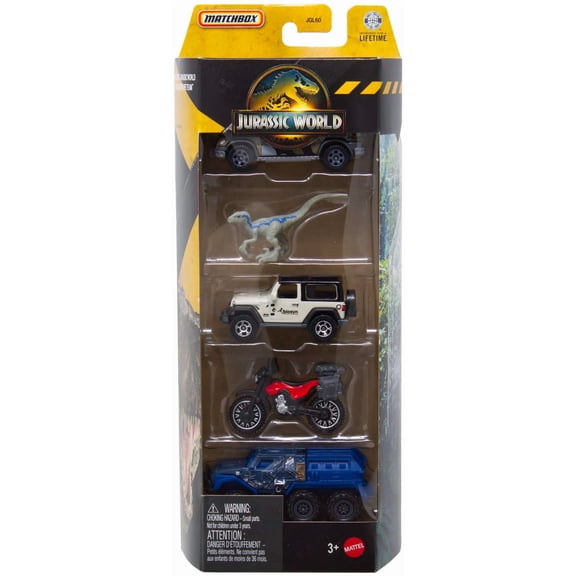 Jurassic World Matchbox Dinosaur Capture Team Die Cast Car 5-Pack [Version 2]