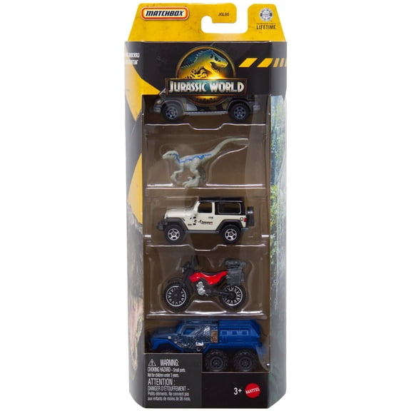 Jurassic World Matchbox Dinosaur Capture Team Die Cast Car 5-Pack [Version 2]