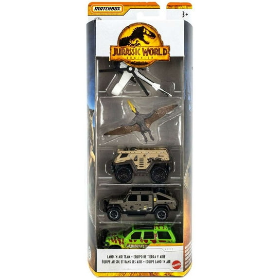 Jurassic World Matchbox Land 'N Air Team Die Cast Car 5-Pack