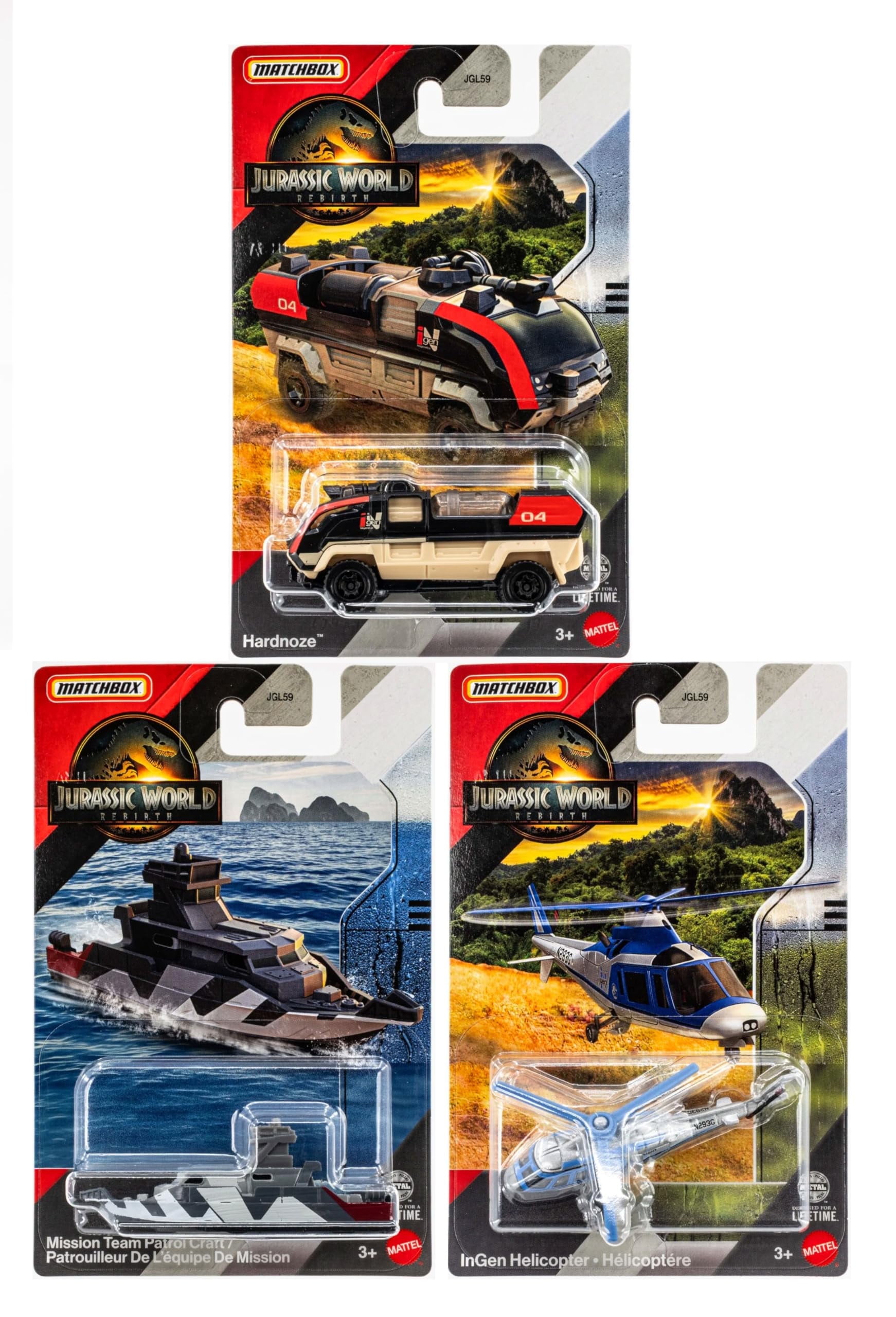 Jurassic World Matchbox Legacy Collection Vehicles Set of 3 JGL59