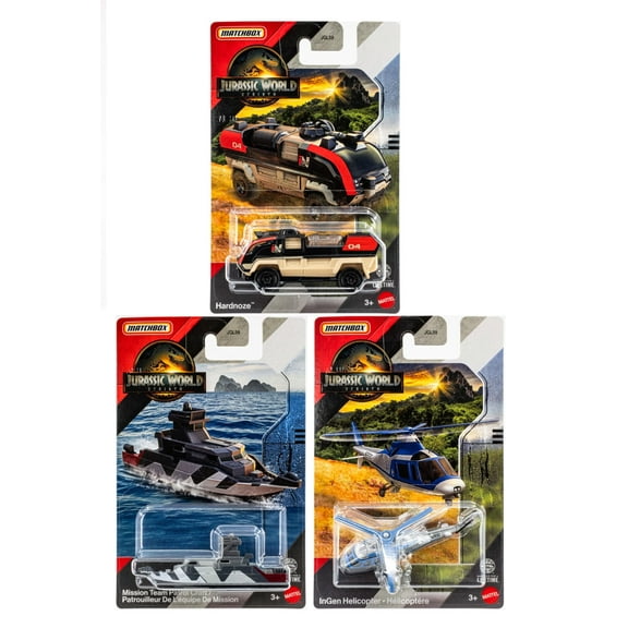 Jurassic World Matchbox Legacy Collection Vehicles Set of 3 JGL59-956B