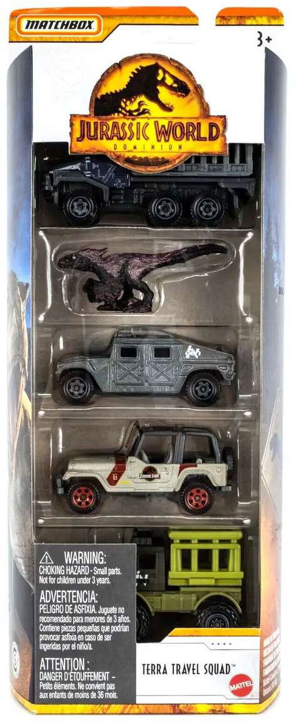 Matchbox 戦車など　5台セット Jurassic World Matchbox Terra Travel Squad Die Cast Car 5-Pack