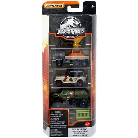 Jurassic World Matchbox Total Tracker Team Die Cast Car 5-Pack
