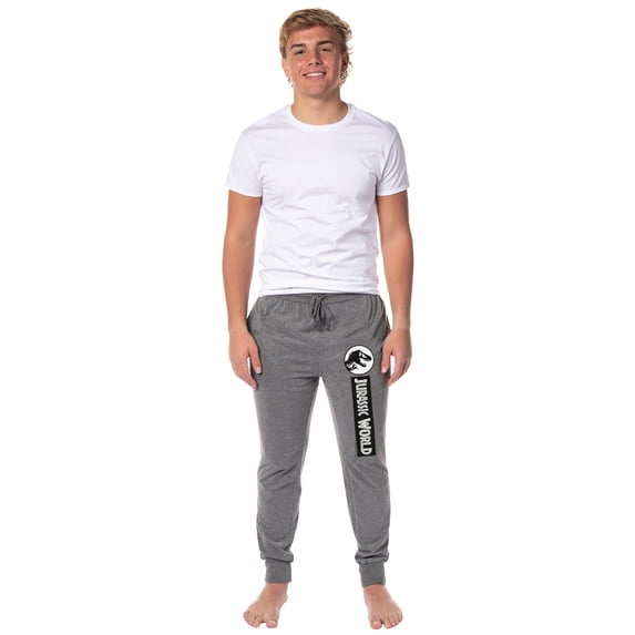 Jurassic World Mens' Movie Film Park Logo Sleep Jogger Pajama Pants Medium